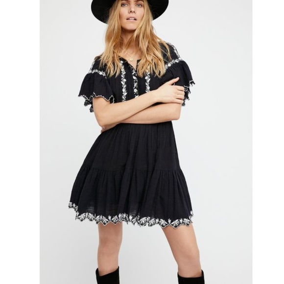 FREE PEOPLE SANTIAGO EMBROIDERED DRESS - Picture 1 of 6